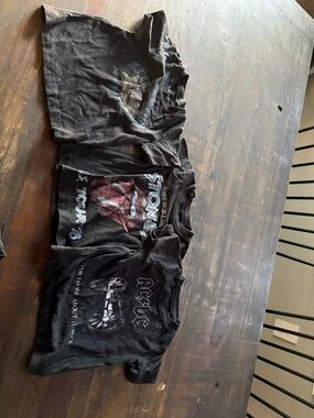 AC/DC & Rolling Stones Black Graphic Kids T-Shirt Bundle